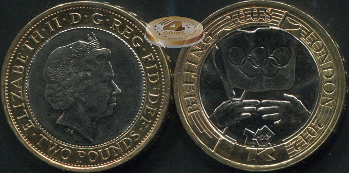Великобритания. 2 фунта. 2008 (Unc. Биметалл)