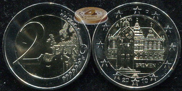 Германия. 2 евро. 2010 A (Unc. Биметалл)