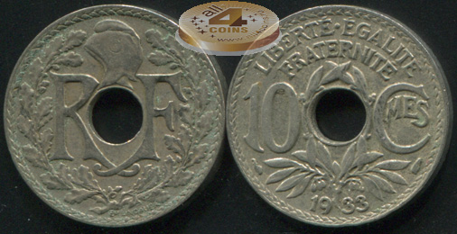 Франция. 10 сантимов. 1933 (VF)