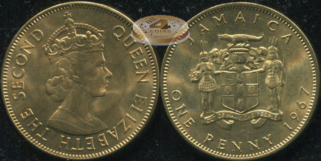Ямайка. 1 пенни. 1967 (Unc)