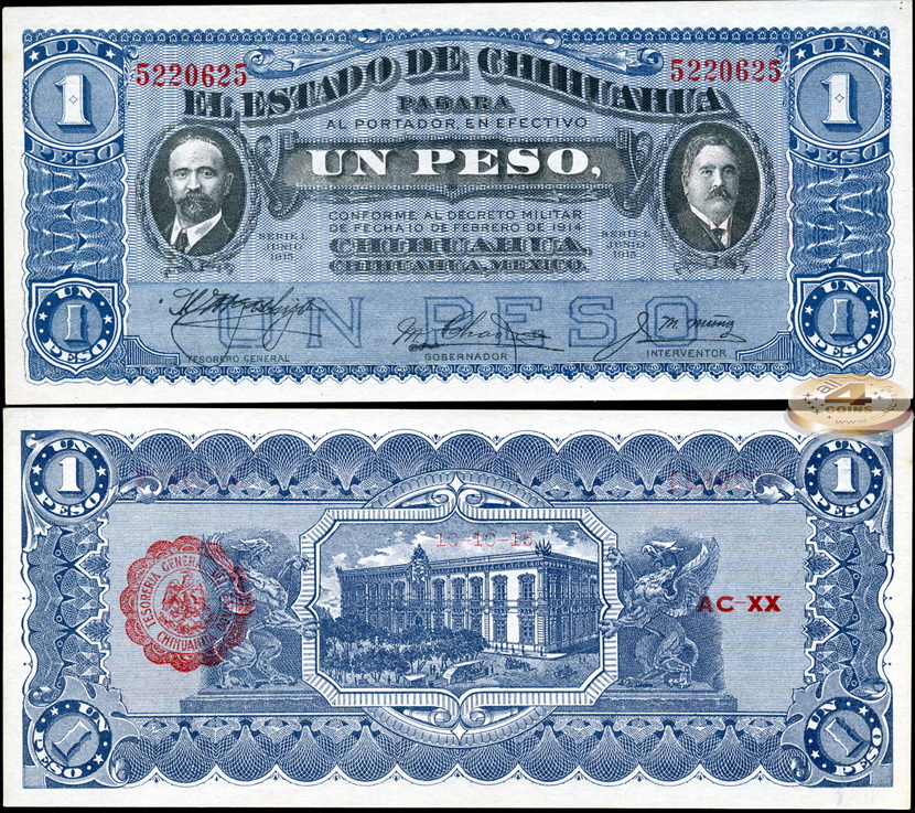 Мексика. 1 песо (Unc) 1915