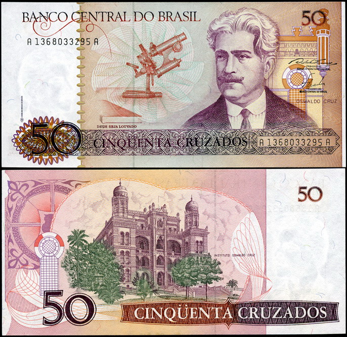 Бразилия. 50 крузадо (Unc) 1986