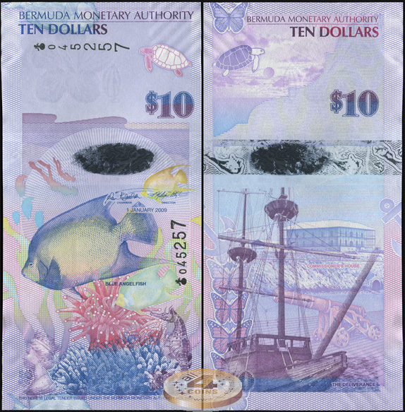 Бермудские о-ва. 10 долларов (Unc) 2009