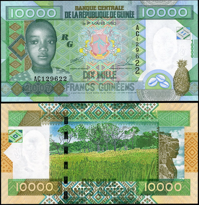 Гвинея. 10000 франков (Unc) 2007