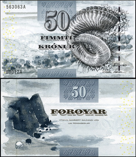 Фарерские острова. 50 крон (Unc) 2001