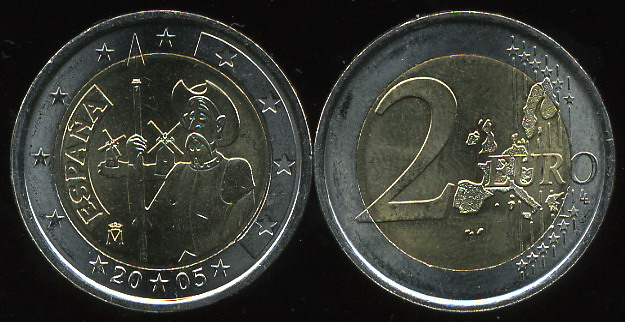 Испания. 2 евро. 2005 (Unc. Биметалл)