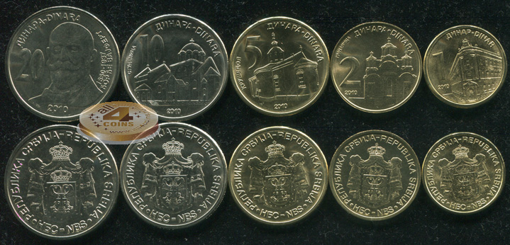 Сербия. Набор №4 (5 монет) 2010