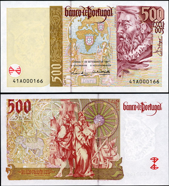 Португалия. 500 эскудо (Unc) 1997
