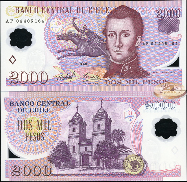 Чили. 2000 песо (Unc. Пластик) 2004