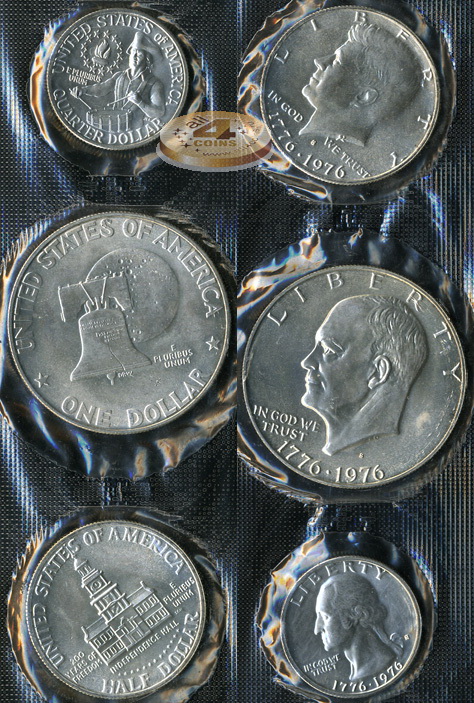 США. Юбилейный набор. 1776-1976 (Unc. Серебро)
