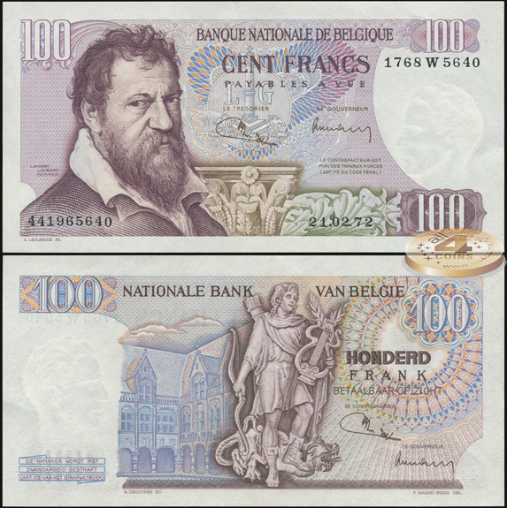 Бельгия. 100 франков (Unc) 1972