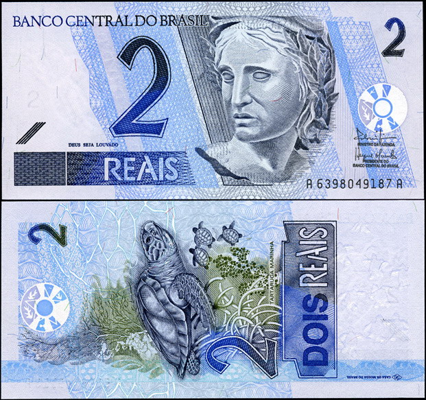 Бразилия. 2 реала (Unc) 2001-
