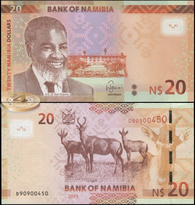 Намибия. 20 долларов (Unc) 2015