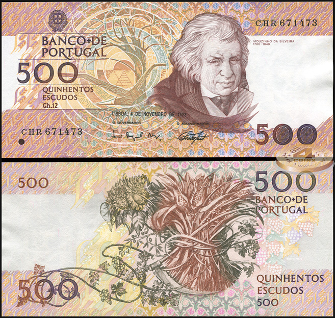 Португалия. 500 эскудо (Unc) 1993
