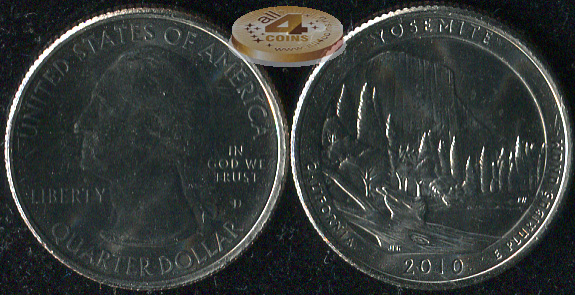 США. Квотер (25 центов). 2010.D (Unc) Yosemite