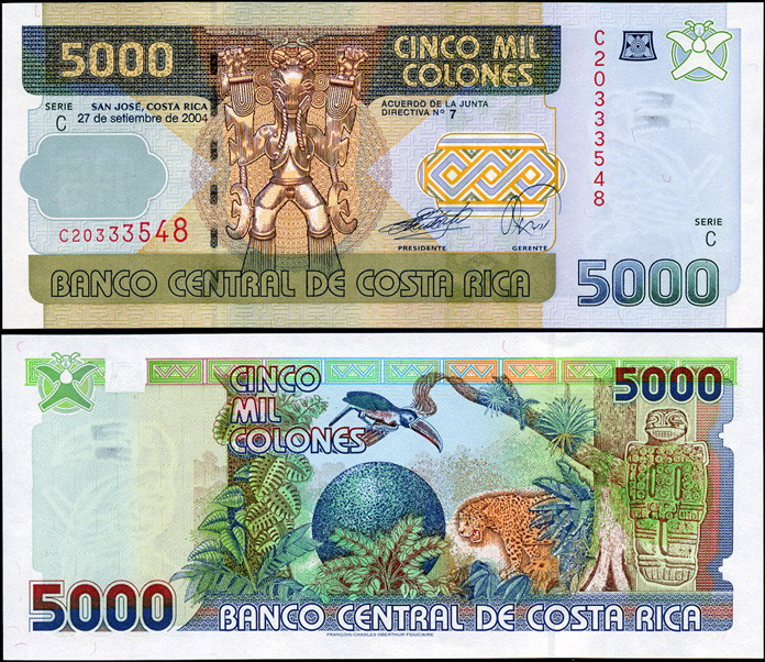 Коста-Рика. 5000 колонов (Unc) 2004