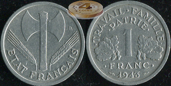 Франция. 1 франк. 1943 (Unc)