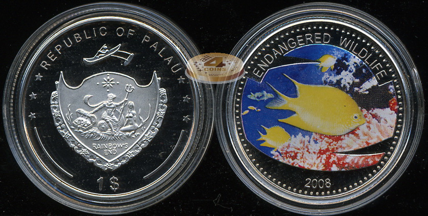 Палау. 1 доллар. 2008 (Proof. Эмаль)