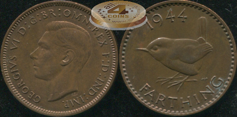 Великобритания. 1 фартинг. 1944. (Unc)