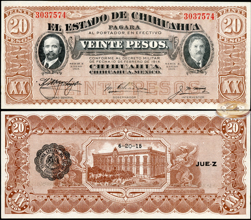 Мексика. 20 песо (Unc) 1915