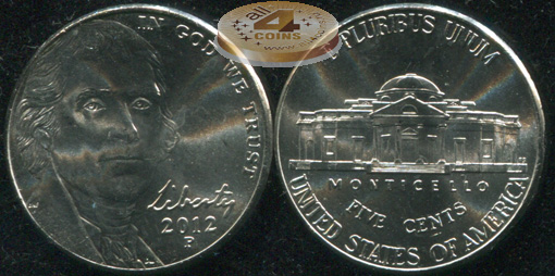 США. 5 центов. 2012.P (Unc)