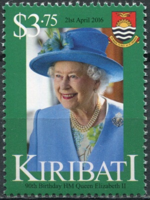 Кирибати. 2016. 90-летие королевы Елизаветы II (Почтовая марка. MNH OG)