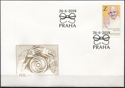 Чехия. 2019. 150-летие со дня рождения Махатмы Ганди (Конверт Первого Дня. Mint)