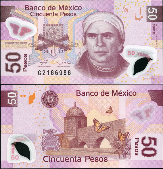 Мексика. 50 песо (Unc. Пластик) 2005