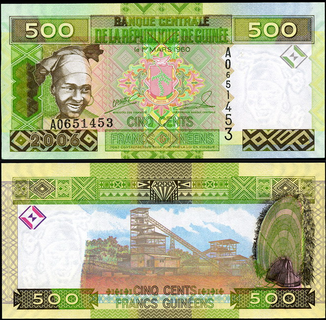 Гвинея. 500 франков (Unc) 2006