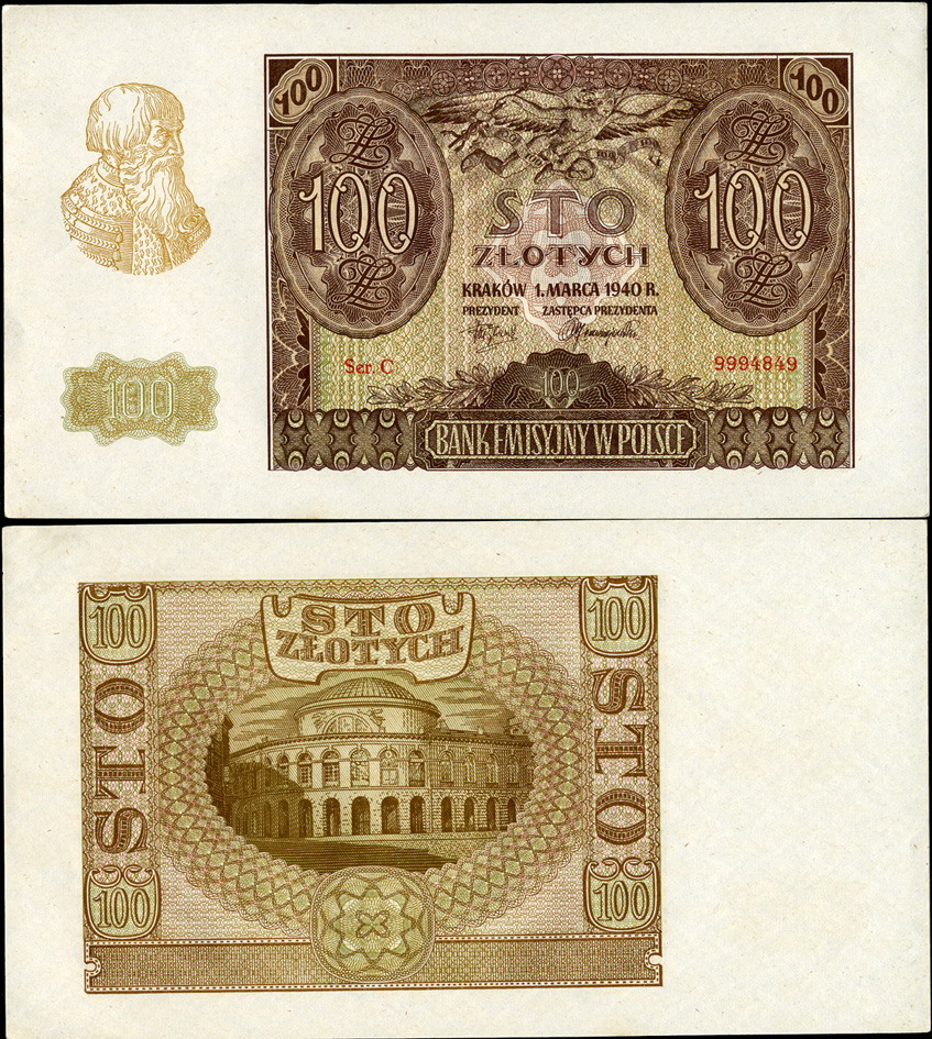 Польша. 100 злотых (Unc) 1940