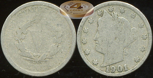 США. 5 центов. 1901 (aG)