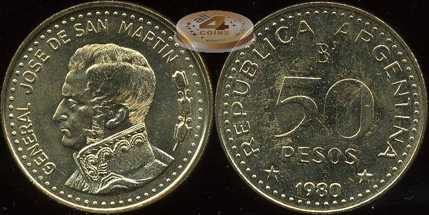 Аргентина. 50 песо. 1980 (Unc)