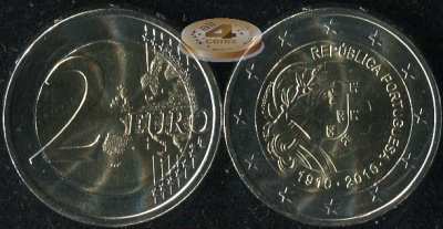 Португалия. 2 евро. 2010 (Unc. Биметалл)