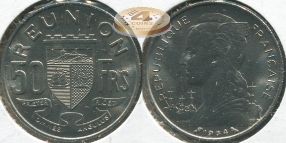 Реюньон. 50 франков. 1964 (Unc)