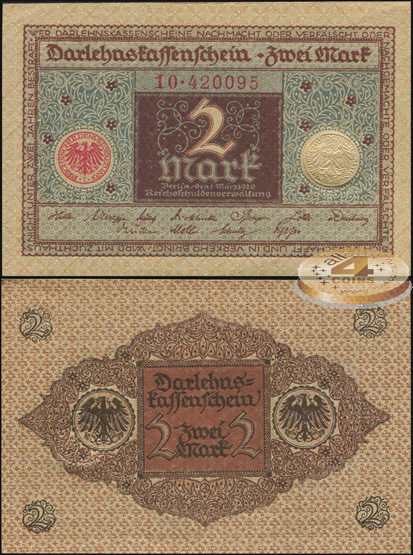 Германия [Веймарская респ.]. 2 марки (Unc) 1920