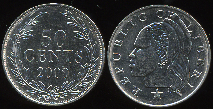 Либерия. 50 центов. 2000 (Unc)