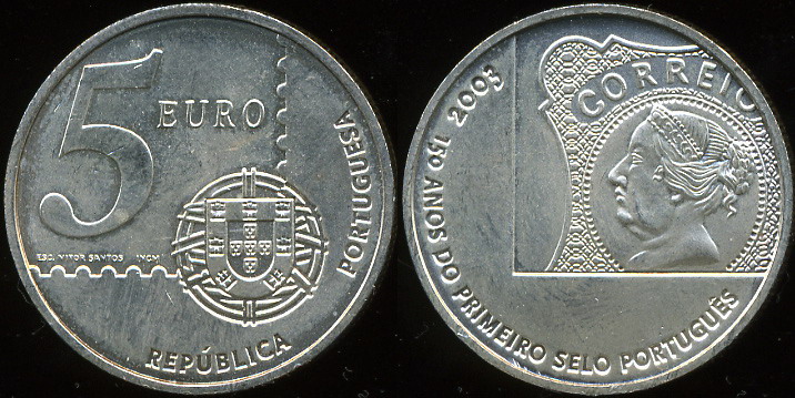 Португалия. 5 евро. 2003 (Unc)