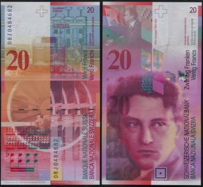 Швейцария. 20 франков (Unc) 2008