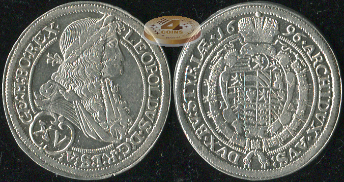 Австрия. 15 крейцеров. 1696 (aXF. Серебро)