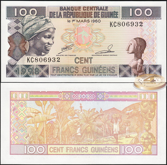 Гвинея. 100 франков (Unc) 1998