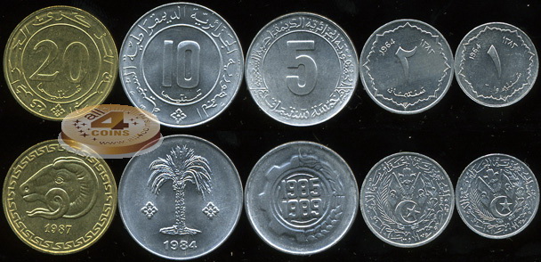 Алжир. Набор №2 (5 монет) 1964-1987