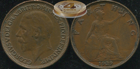 Великобритания. 1 фартинг. 1929. (XF)