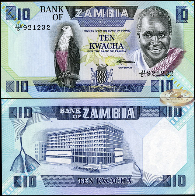 Замбия. 10 квача (Unc) 1986
