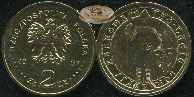Польша. 2 злотых. 2007 (Unc)