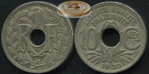 Франция. 10 сантимов. 1920 (VF)