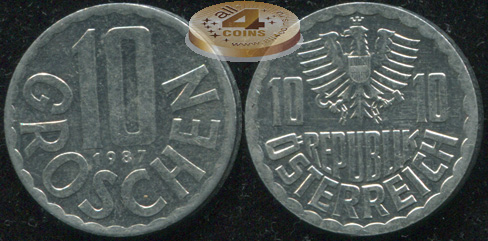Австрия. 10 грошенов. 1987 (Unc)