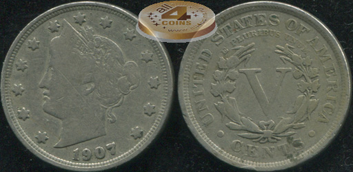 США. 5 центов. 1907 (aVF)