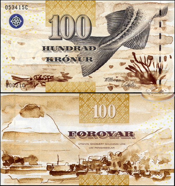 Фарерские острова. 100 крон (Unc) 2002