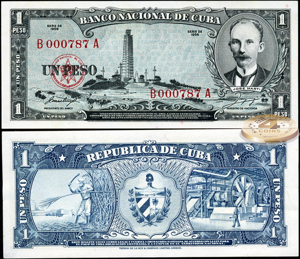 Куба. 1 песо (Unc) 1956
