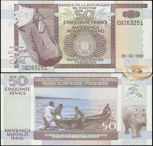 Бурунди. 50 франков (Unc) 1999